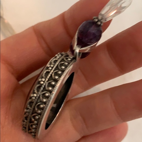 Stunning purple stone pendant necklace. Handmade - Picture 6 of 7